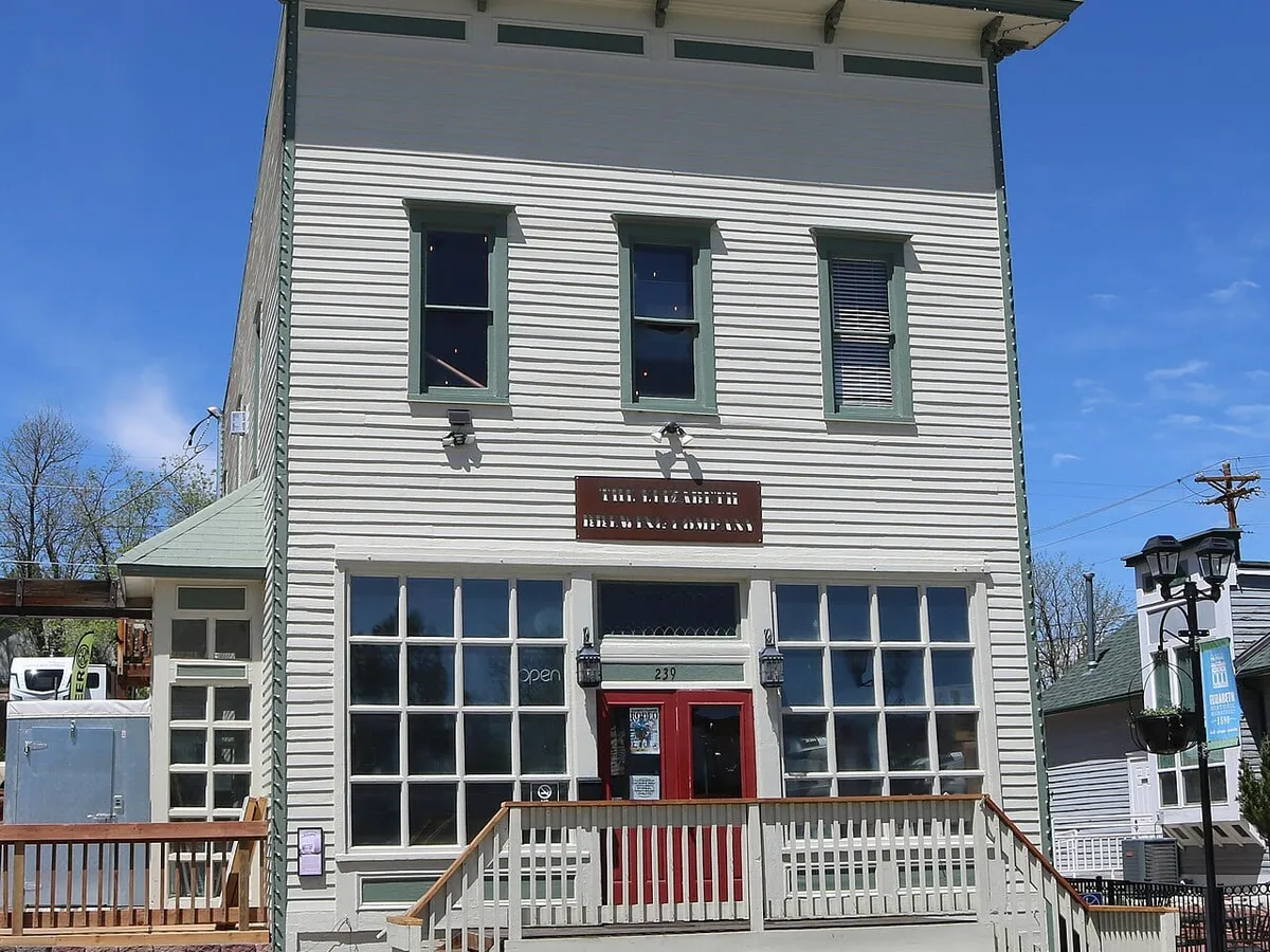 The Huber-Carlson Building on South Main Street in Elizabeth, a two-storey brick commercial building