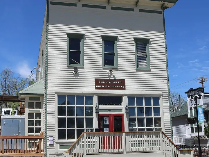 The two-storey Huber-Carlson Building on Main Street, home of the Elizabeth Brewing Company